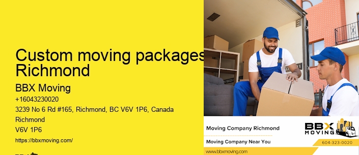 Custom moving packages Richmond