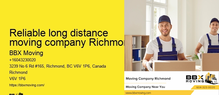 Reliable long distance moving company Richmond