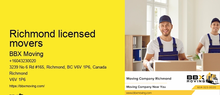 Richmond licensed movers