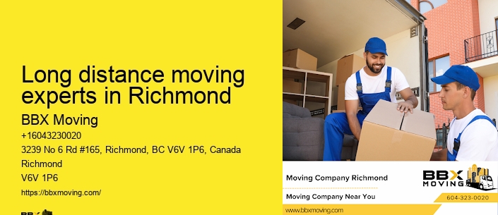 Long distance moving experts in Richmond