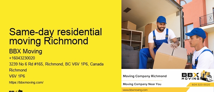 Same-day residential moving Richmond