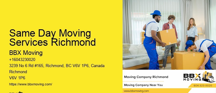 Same Day Moving Services Richmond