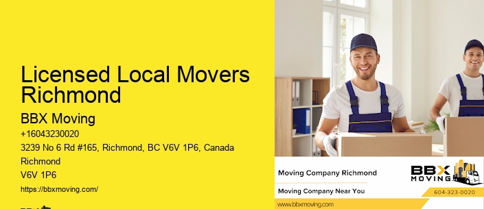 Licensed Local Movers Richmond